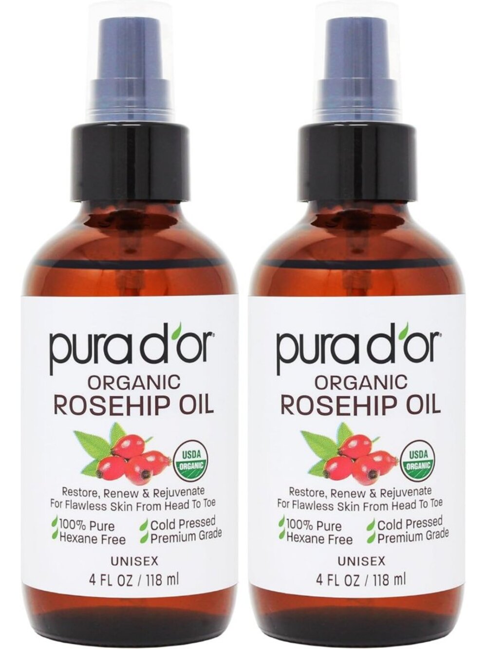 Organic Rosehip Seed Oil Hair Relaxer - 100% Pure Cold Pressed, Anti-Aging, Scar